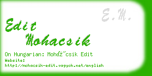 edit mohacsik business card